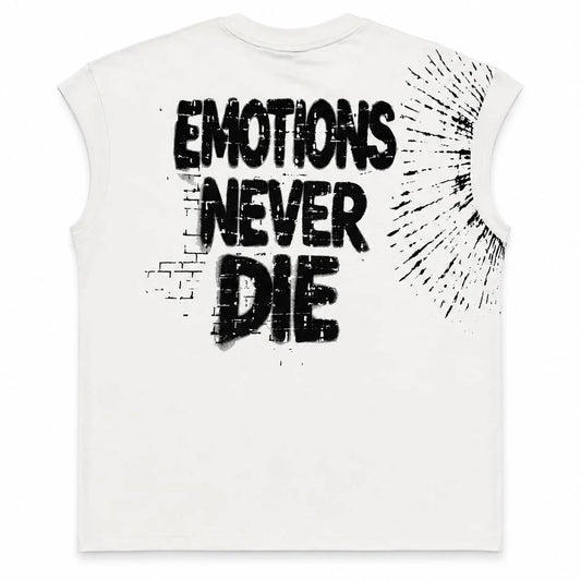 Mixed Emotion Emotion Denied Sleeveless - White — front view
