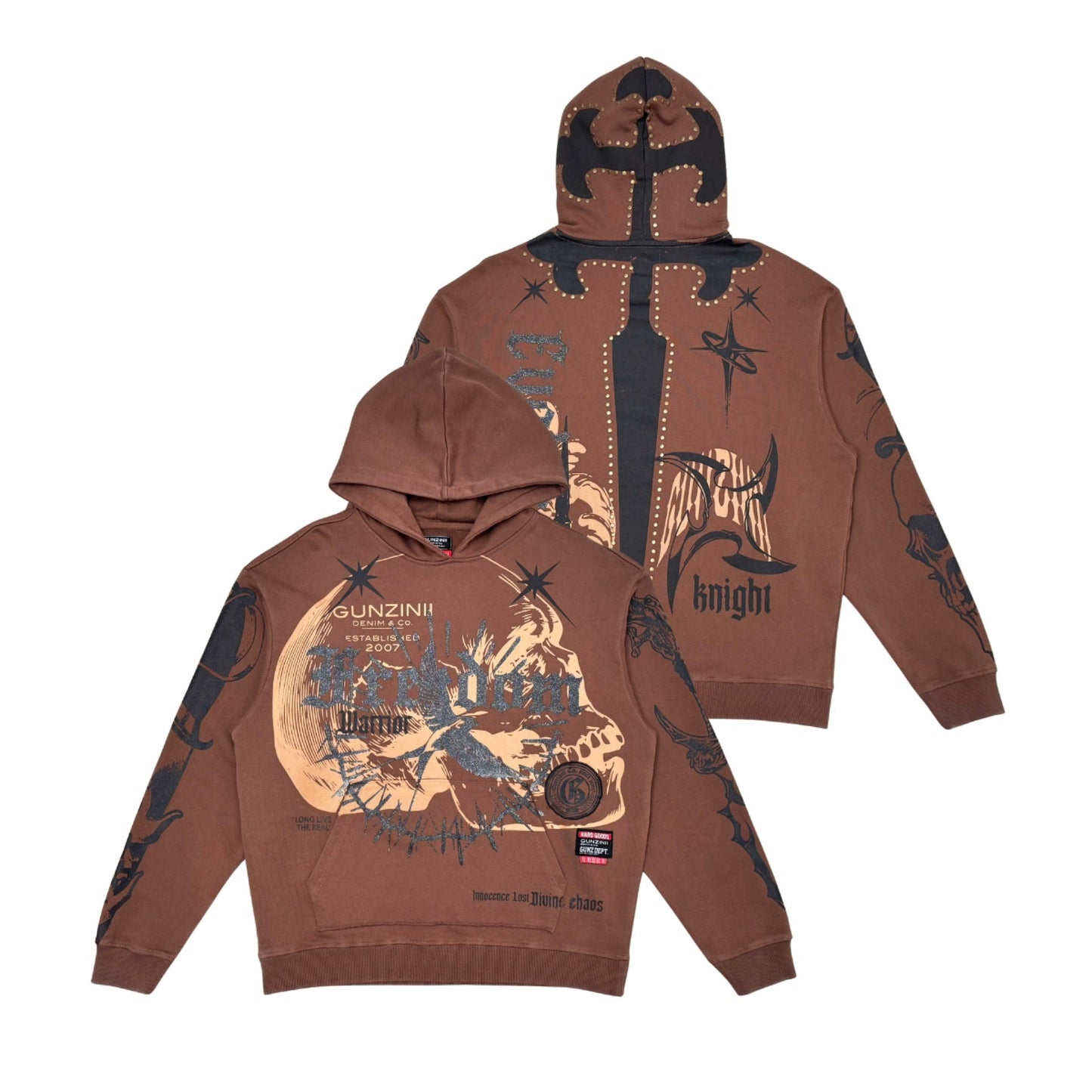 Gunzinii - Gunzinii French Terry Hoodie - Brown — front view