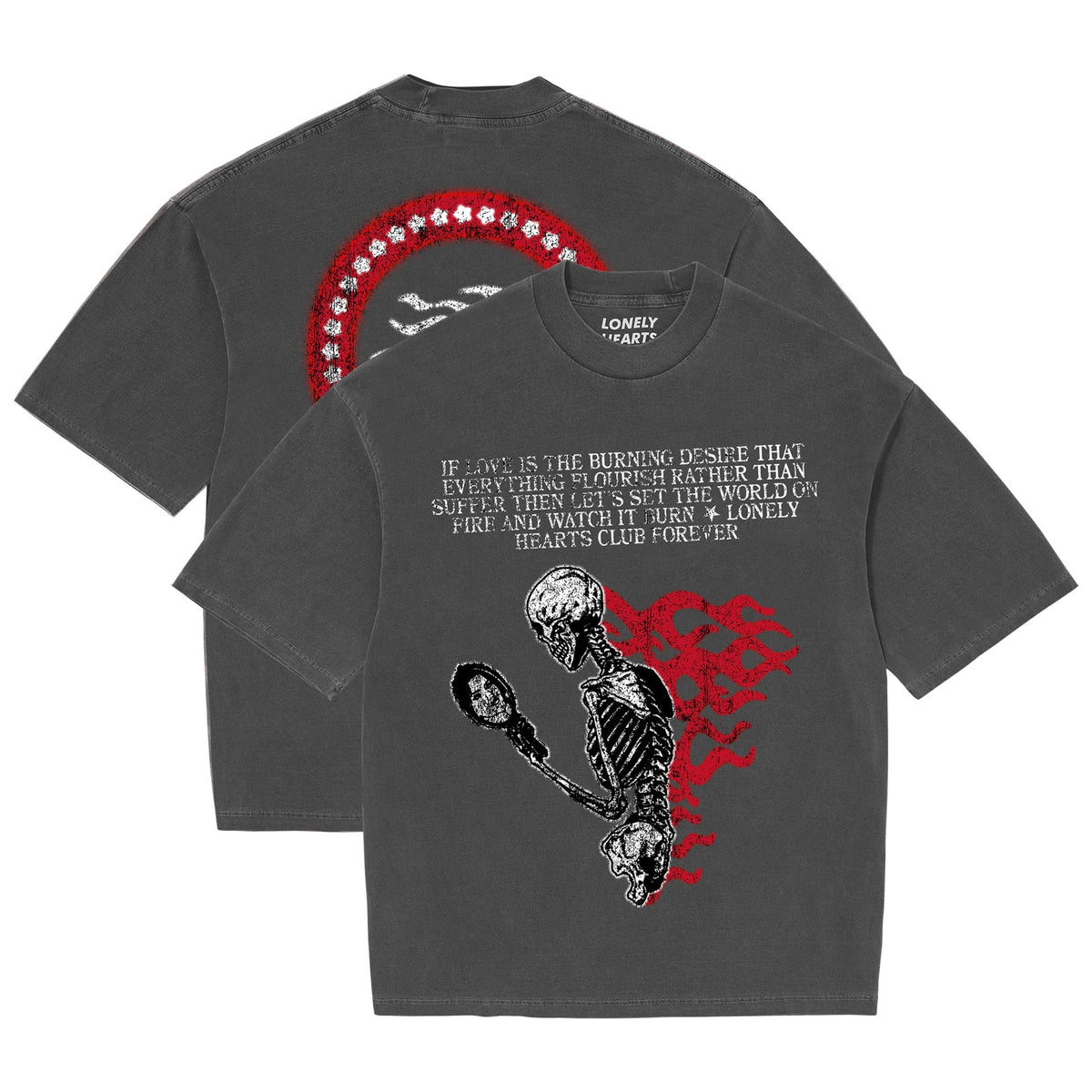Massive Action Apparel - Burning Desire T-shirt - Vintage Grey — front view