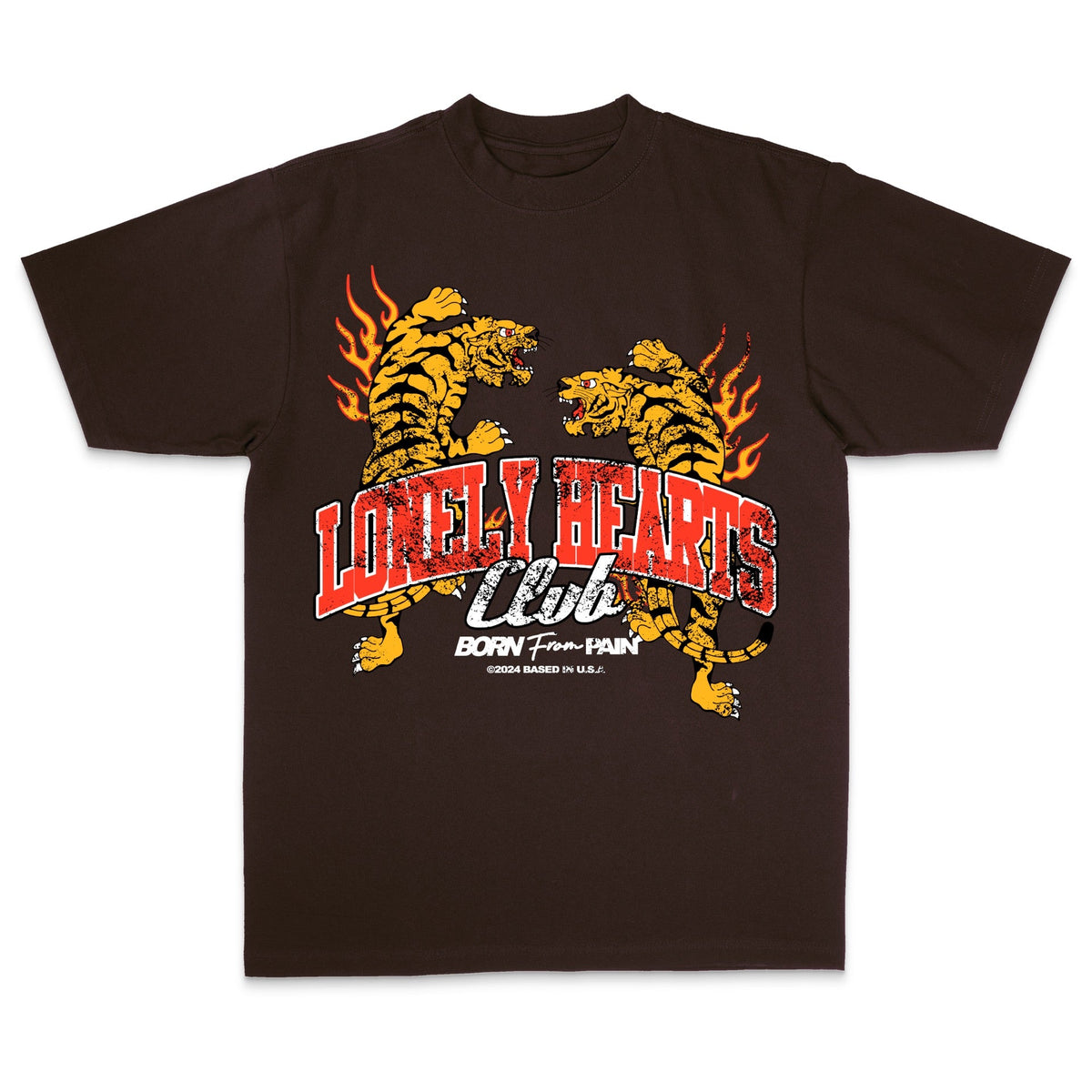 Massive Action Apparel - Born From Pain Premium T-shirt - Chocolate — front view