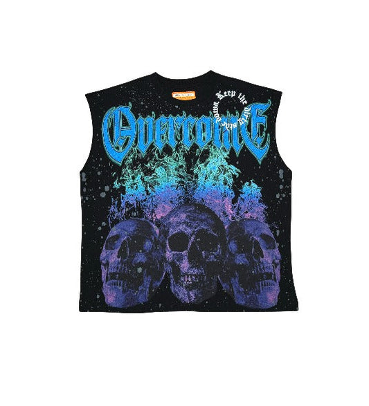 Eleve - Overcome Sleeveless Tee - Blue/black — front view