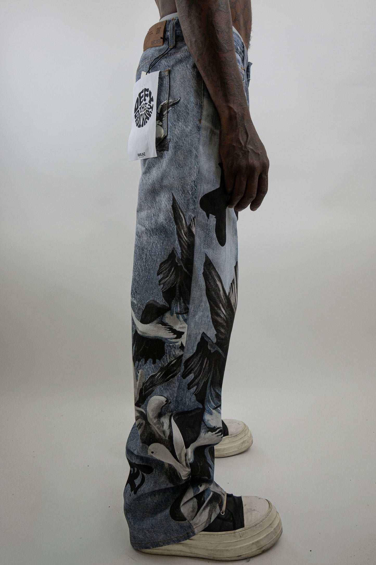Armor Jeans - Digital Print Baggy Jeans - LT Blue — front view