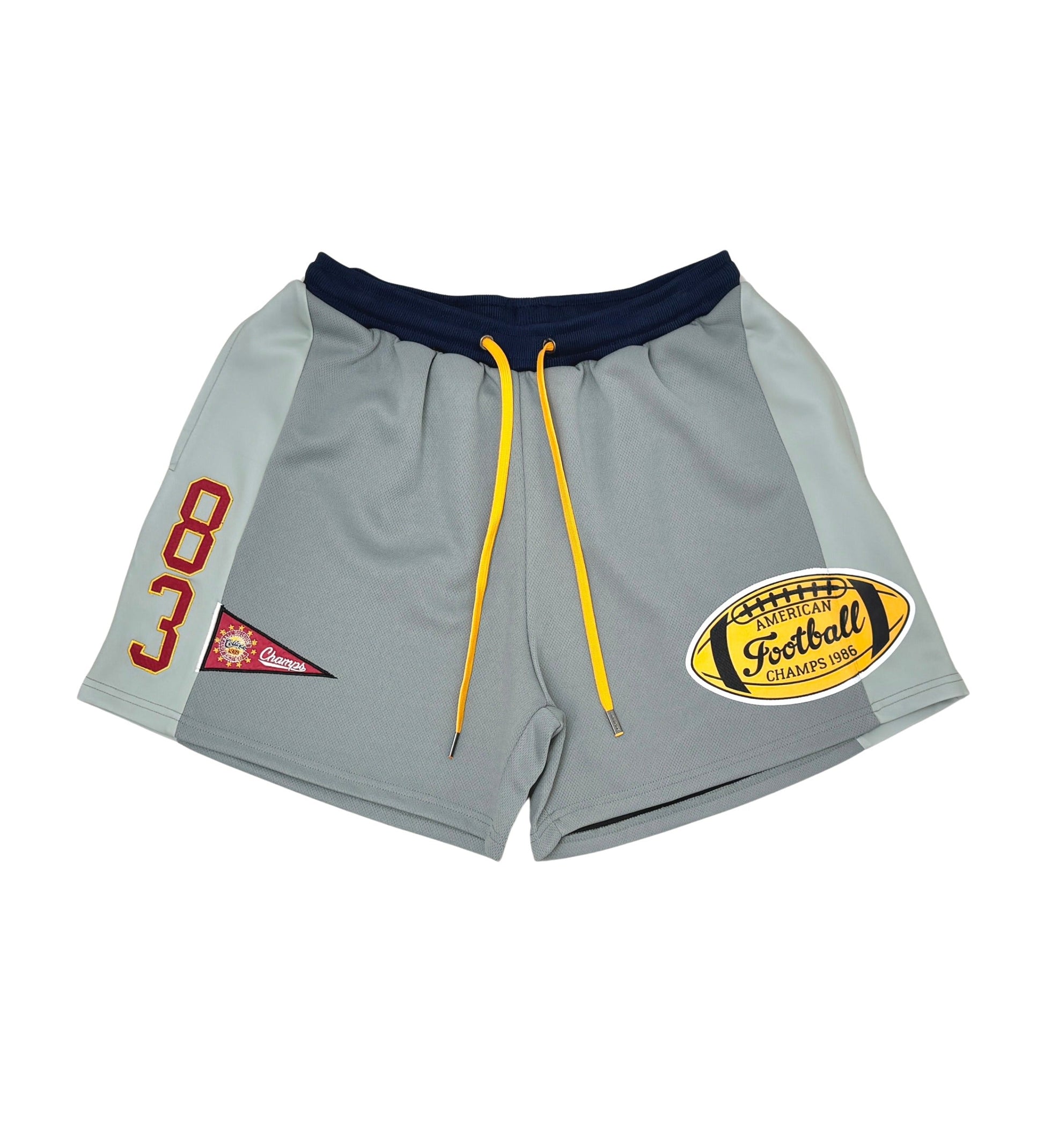 Vie Riche - Patchwork Shorts - Grey — front view