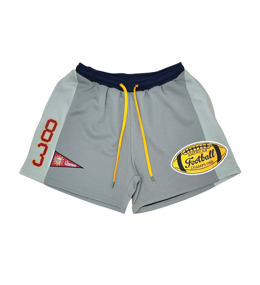 Vie Riche - Patchwork Shorts - Grey — front view