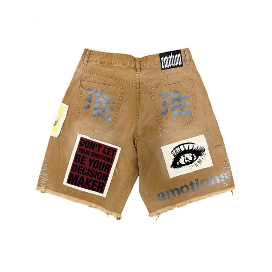 Mixed Emotion Chaos Carpenter Shorts - Khaki — front view
