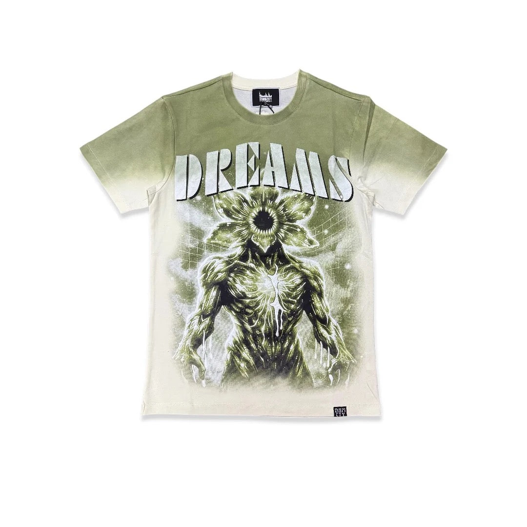 Denim City Dreams From The Other Side Tee - Olive — front view