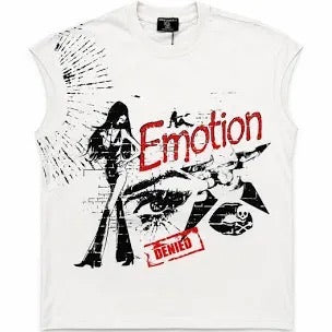 Mixed Emotion Emotion Denied Sleeveless - White — front view