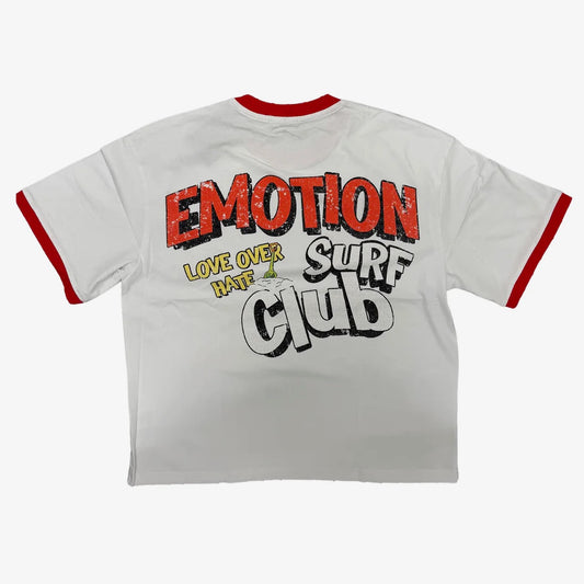 Mixed Emotion Emotion Surf Club Ringer Tee - White — front view