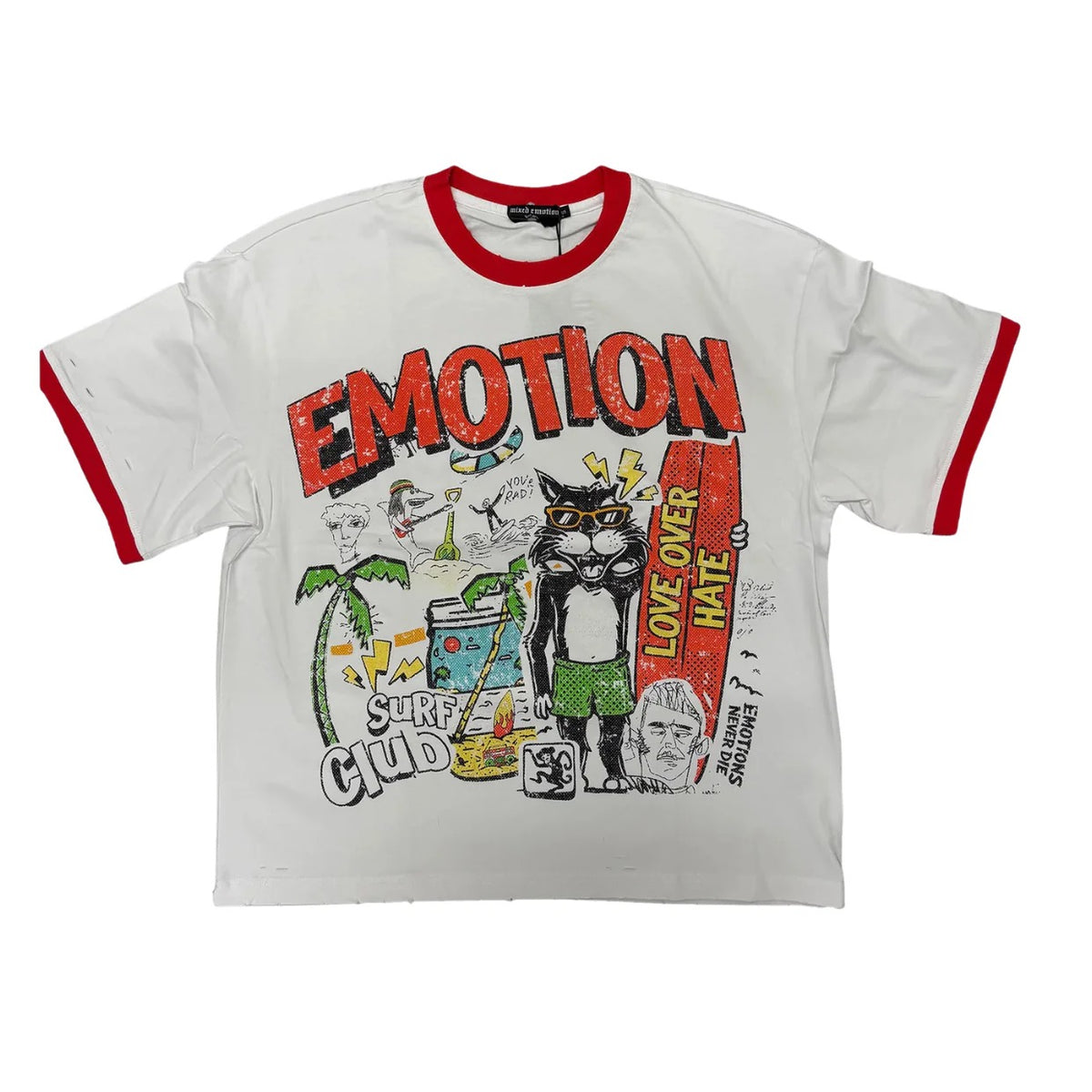 Mixed Emotion Emotion Surf Club Ringer Tee - White — front view