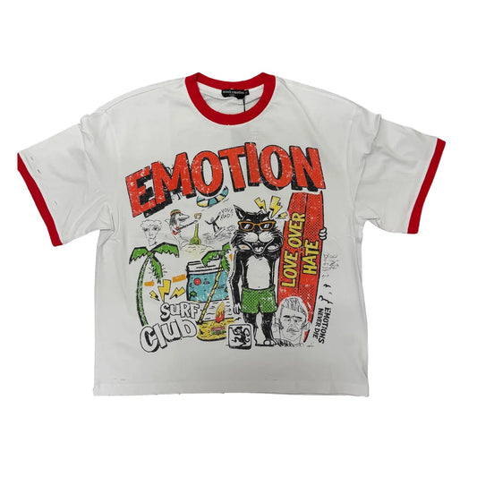 Mixed Emotion Emotion Surf Club Ringer Tee - White — front view