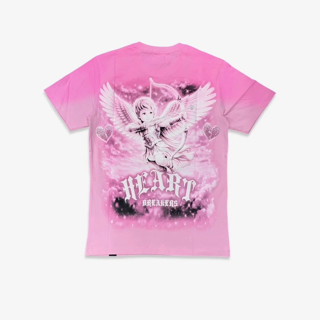 Denim City Heart Breakers Tee - Pink — front view