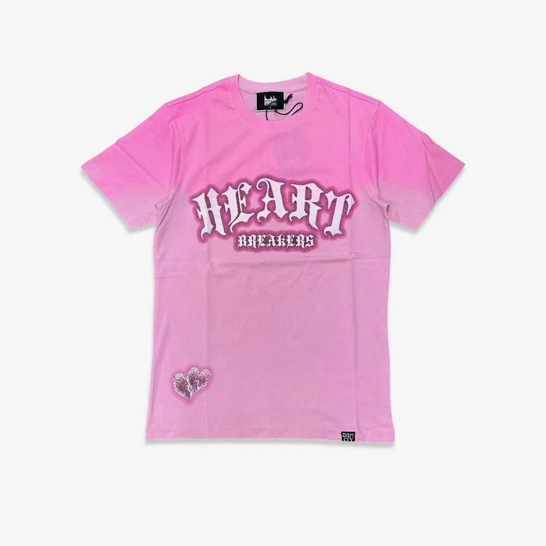 Denim City Heart Breakers Tee - Pink — front view