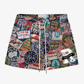 Ryoko Rain Patch Collage Mesh Shorts — front view