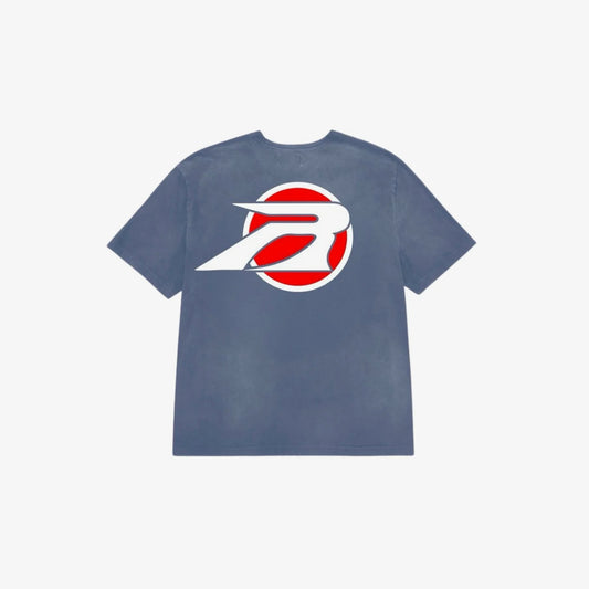 Ryoko Rain Yabai! Mascot Tee - Faded Blue — front view